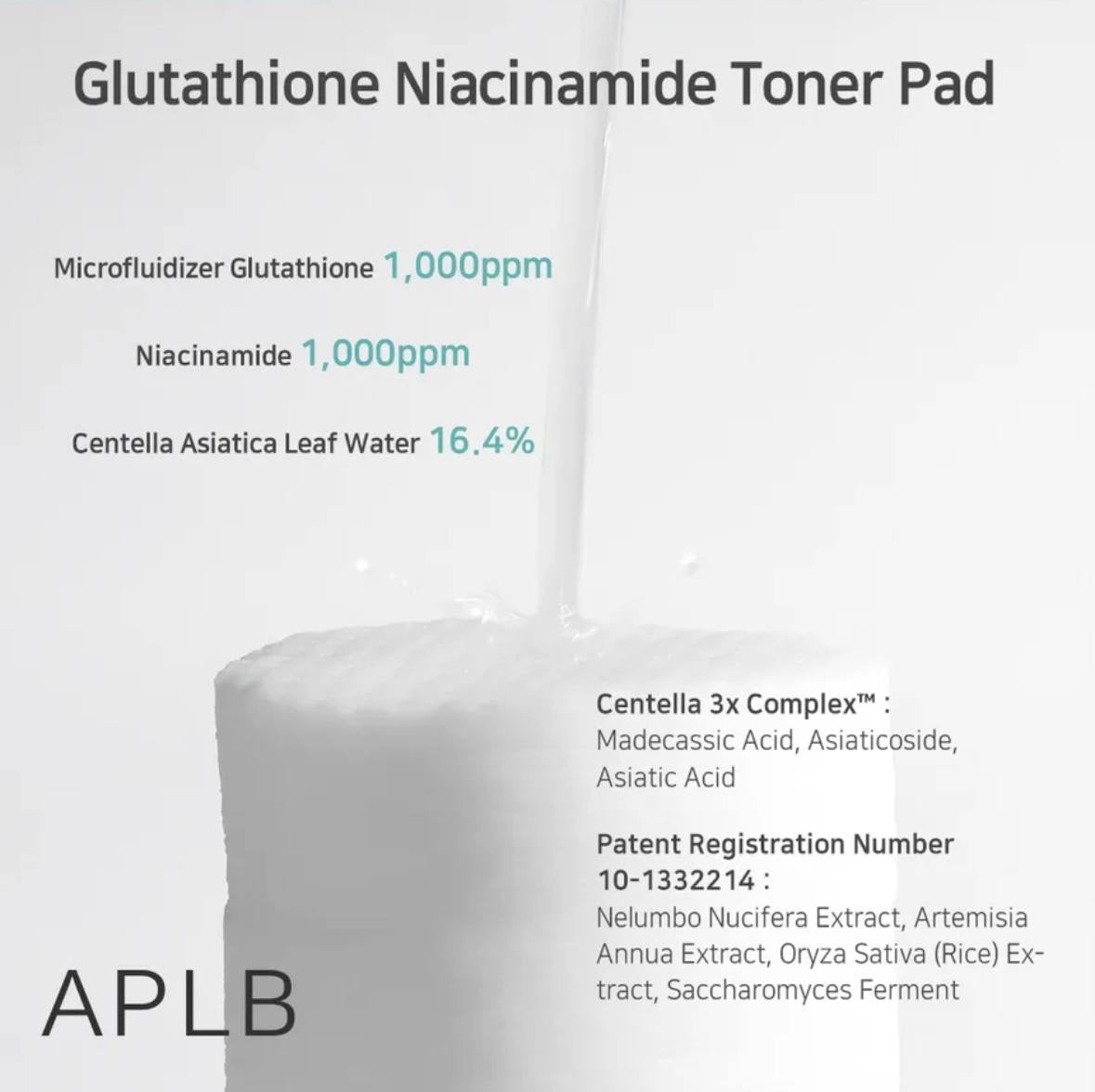 LPLB Glutathione Niacinamide Toner Pad