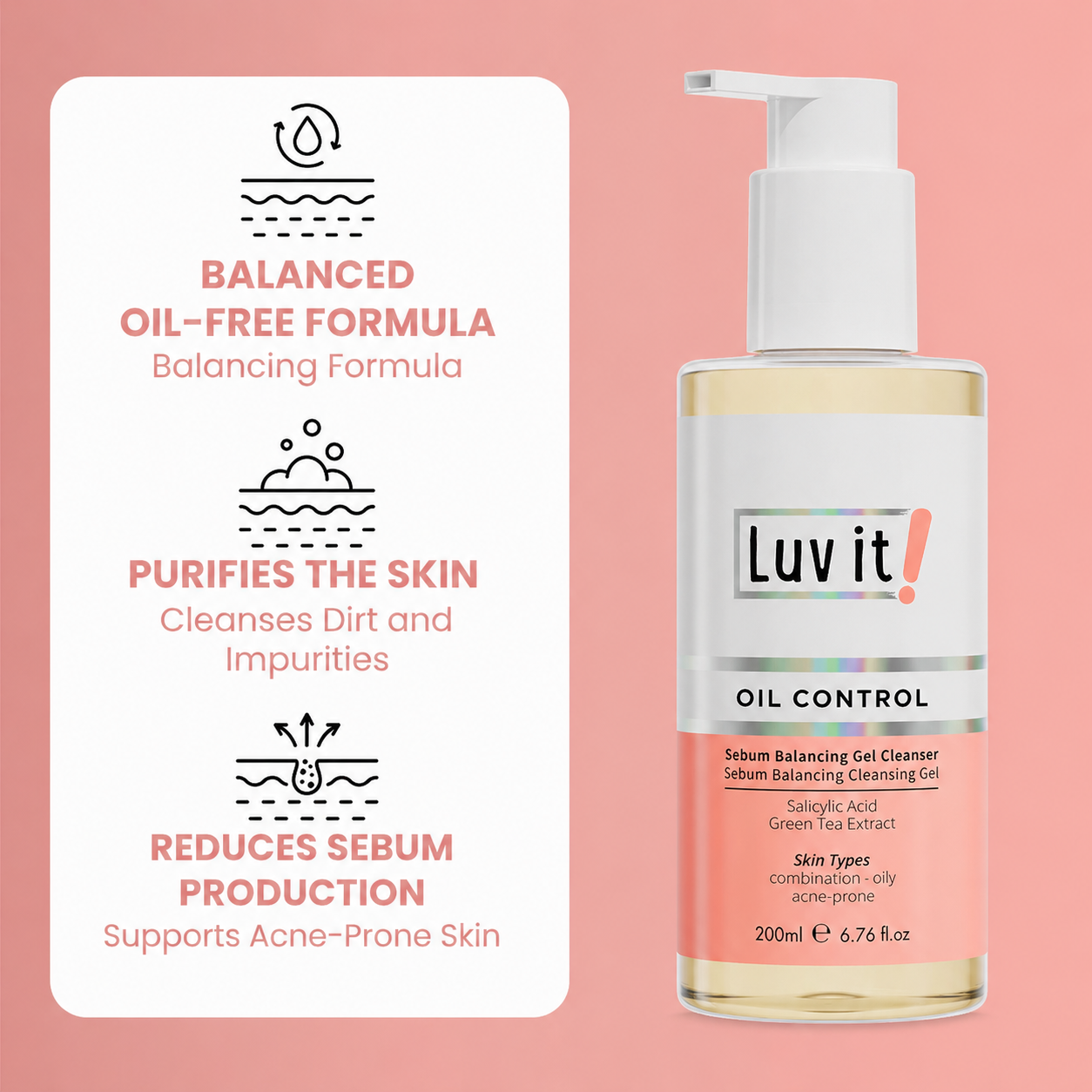 Luv it! Oil Control sebum Balancing Gel Cleanser