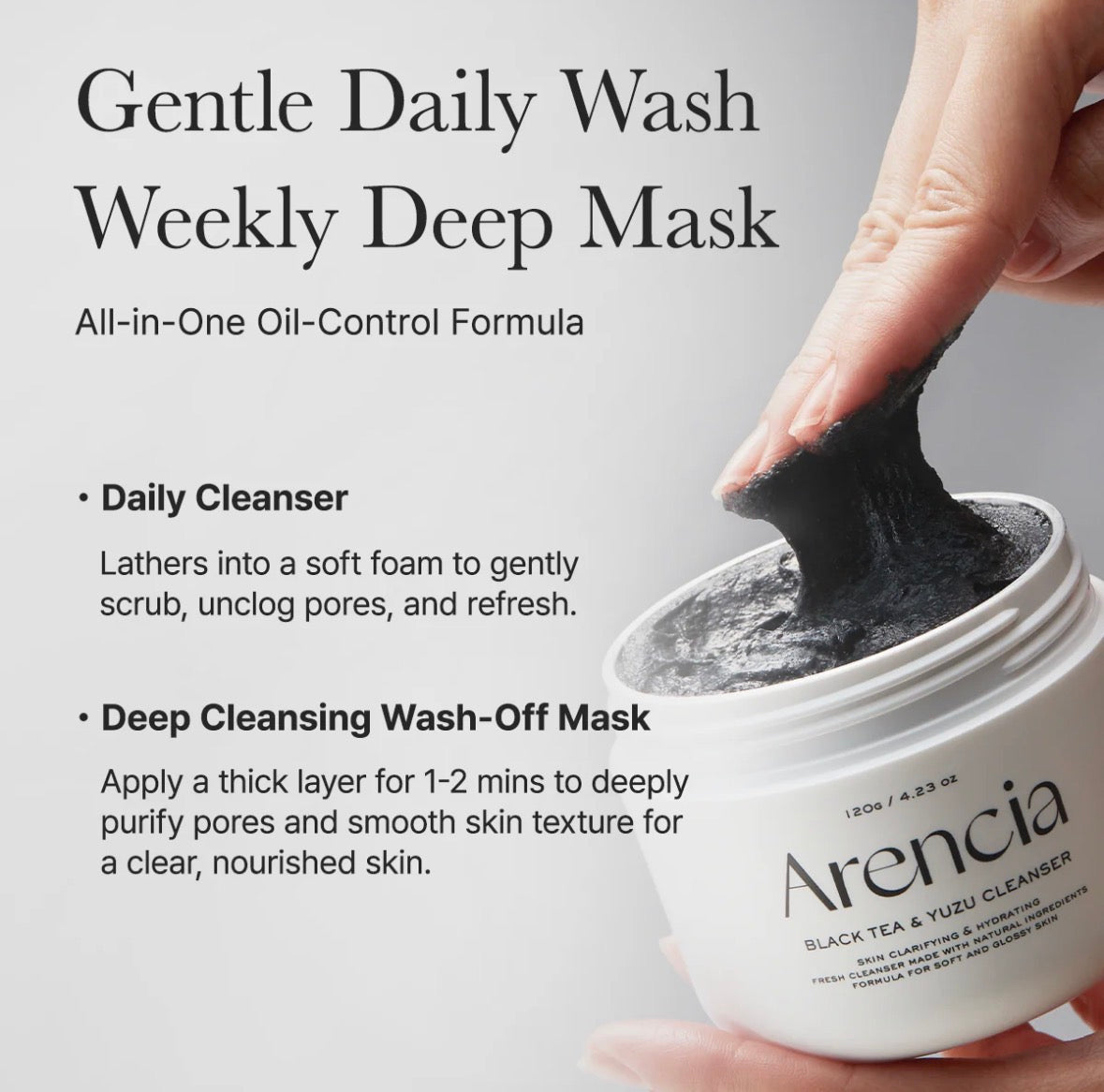 Arencia Black Tea Rice Mochi Cleanser