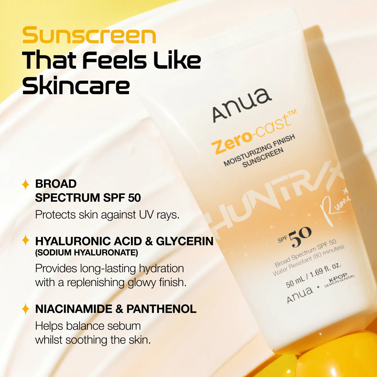 Anua Zero-Cast Moisturizing Sunscreen SPF 50