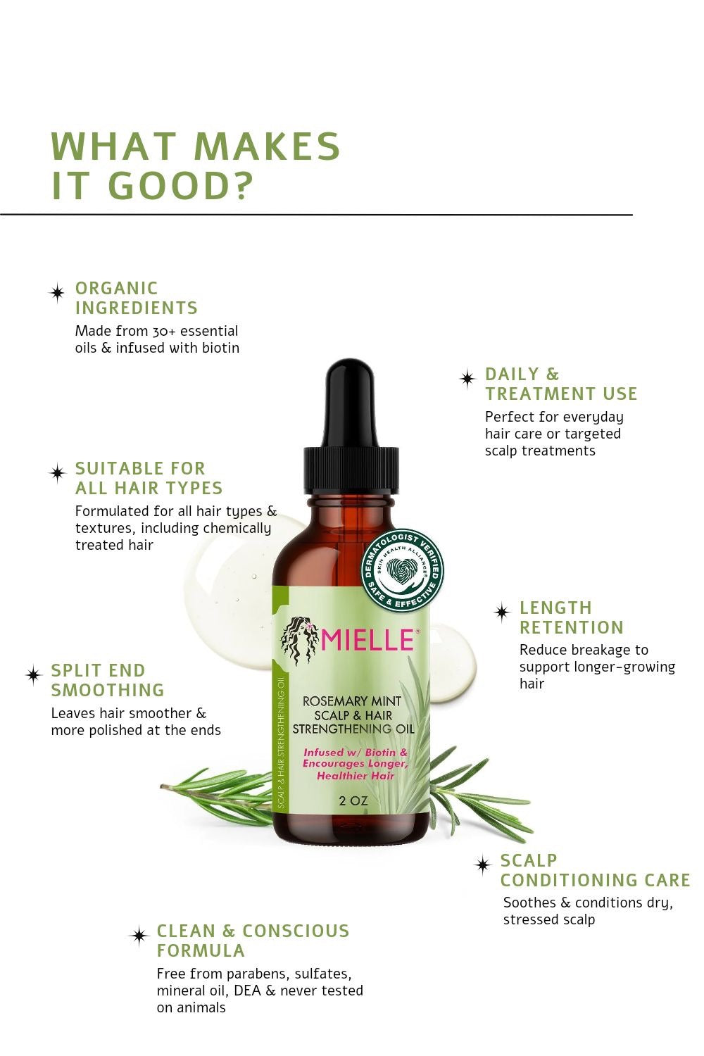 Mielle Scalp & hair strengthening oil, rosemary mint