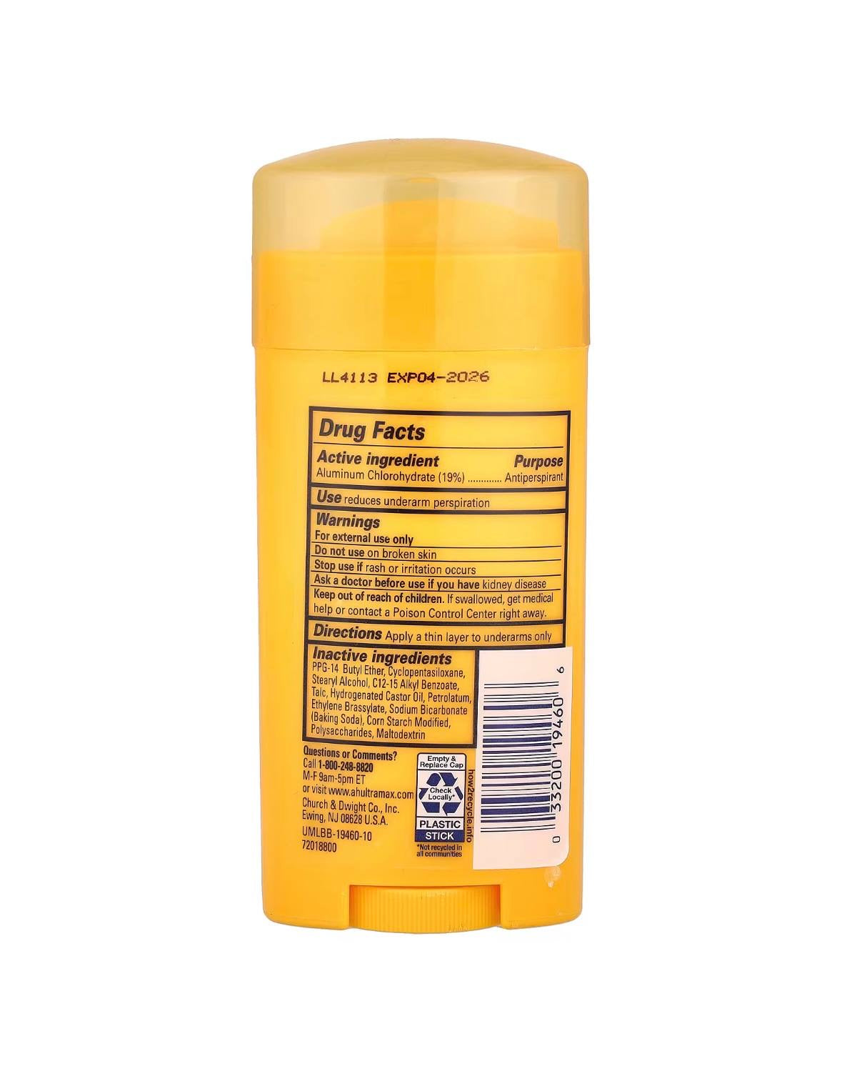 Ultra Max Unscented Deodorant
