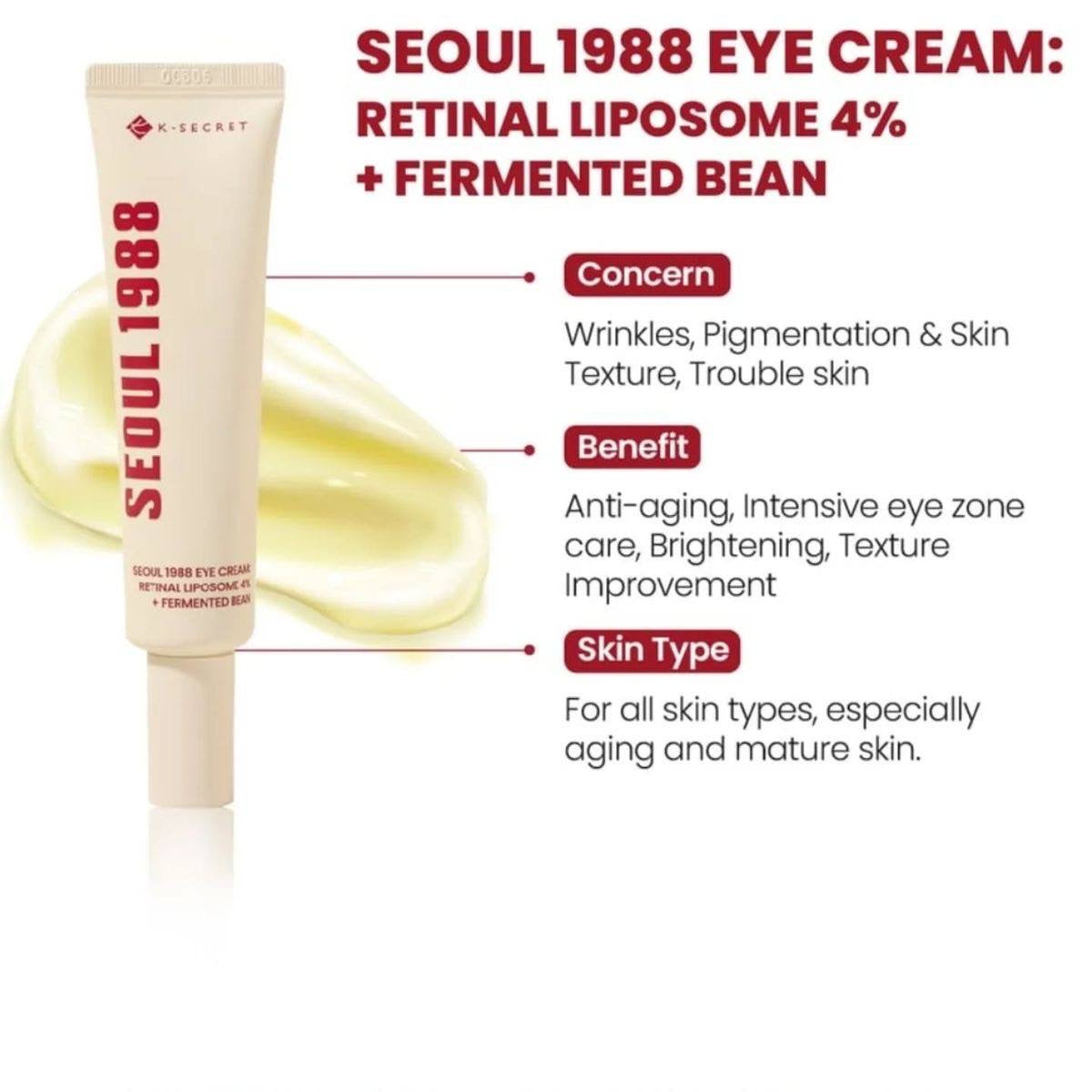 KSECERT Seoul 1988 eye cream retinal liposome 4% + fermented bean