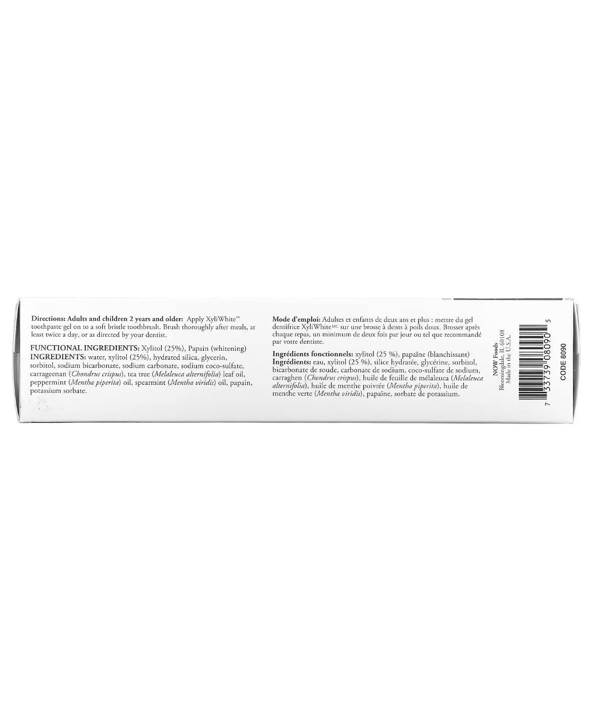 NOW Xyli White Refreshmint Toothpaste Gel